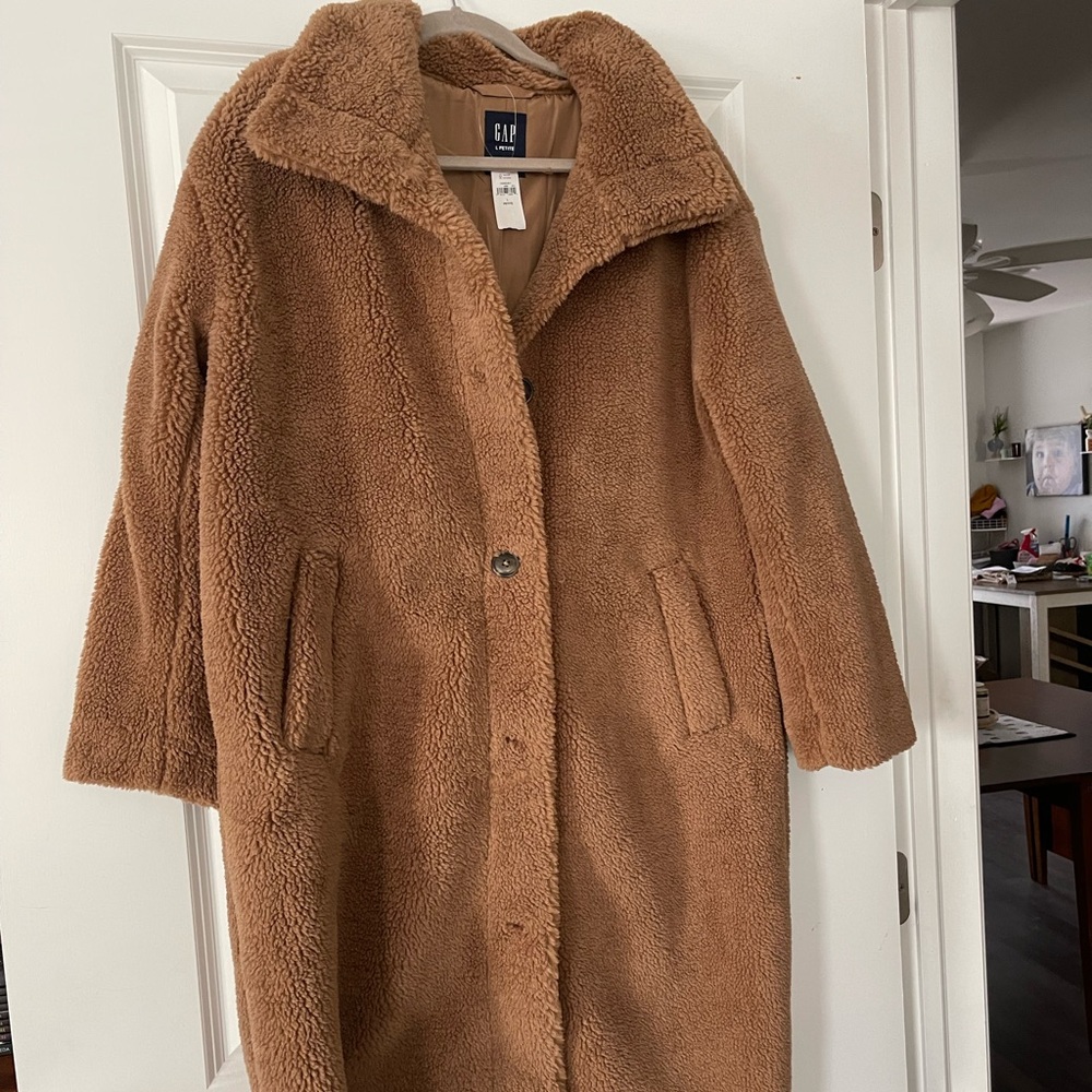 GAP Teddy Coat in Camel Brown